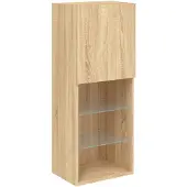 vidaXL TV-Schrank mit LED-Leuchten Sonoma-Eiche 40,5x30x102 cm