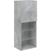 vidaXL TV-Schrank mit LED-Leuchten Betongrau 40,5x30x102 cm