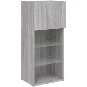 vidaXL TV-Schrank mit LED-Leuchten Grau Sonoma 40,5x30x90 cm