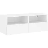 vidaXL TV-Wandschrank Weiß 80x30x30 cm Holzwerkstoff