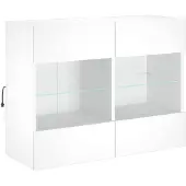vidaXL TV-Wandschrank mit LED-Leuchten Weiß 78,5x30x60,5 cm