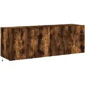 vidaXL TV-Wandschränke mit LED-Leuchten 2 Stk. Räuchereiche 60x35x41cm