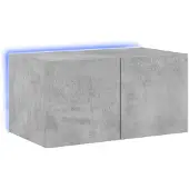 vidaXL TV-Wandschrank mit LED-Leuchten Betongrau 60x35x31 cm