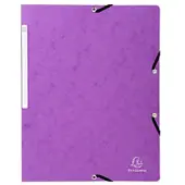 Exacompta 5568E 25x Eckspannmappe mit Gummizug ohne Klappe, aus Colorspan-Karton 400g/m2, für Format DIN A4 - Violett