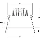 Brumberg Tirrel deep LED-Einbauspot RC, 830, rund, alu