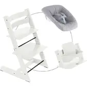 Stokke Tripp Trapp Bundle Treppenhochstuhl inkl. Newbornset Light Grey & Babyset, weiss