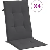 vidaXL Hochlehner-Auflagen 4 Stk. Melange Anthrazit 120x50x4 cm Stoff