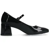 Manfield Schwarze Mary Jane Lackpumps | Größe 37