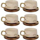 Intirilife Teetasse mit Holz Untersetzer