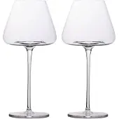 Intirilife 2x Wein Glas mit modernem Design - 600 ml Füllmenge - Weißwein Rotwein Glas Kelch Spülmaschinenfest Kristallglas stoßfest