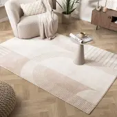 FRAAI Skandinavischer Teppich - Aurora Shapes Beige 80x150 cm