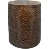 DECOR WALTHER Hocker Basket Rattan Dunkel