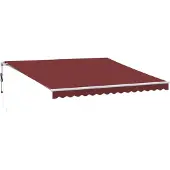 vidaXL Markise Automatisch mit LED Weinrot 400x350 cm