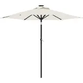 vidaXL Sonnenschirm mit LED und Stahlmast Weiß 225x225x212 cm