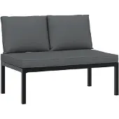 vidaXL Gartenbank mit Kissen Schwarz Aluminium