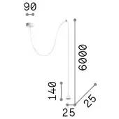 Ideal Lux Archimede Zeitgenössische Hängeleuchte Metall Schwarz Led 4W 3000K