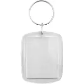Combicraft Plexiglas Schlüsselanhänger Rechteck groß, 41x52mm - 50 Stück