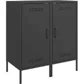 vidaXL Sideboards 2 Stk. Schwarz 36x39x79 cm Stahl