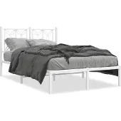 vidaXL Bettgestell mit Kopfteil Metall Weiß 120x190 cm