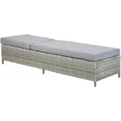 Beliani Gartenliege grau Polyrattan inkl. Auflage elegant Terrasse