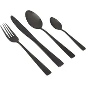 Gimex 16tlg Besteck-Set aus Edelstahl schwarz