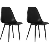 vidaXL Esszimmerstühle 2 Stk. Schwarz PP