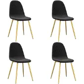 vidaXL Esszimmerstühle 4 Stk. Schwarz Samt