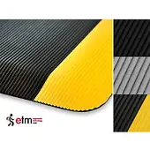 Etm Arbeitsmatte Heavy-Duty Ripp PVC, Vinyl Grau 900 x 3050 mm
