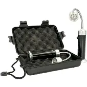 Intirilife 2x Grillleuchte Magnetisch LED aus Aluminium-Legierung in Schwarz - Silber mit Aufbewahrungsbox - 25 x 3.8 cm - Grill BBQ Lampe Licht Arbeitslicht für Grillen Campen oder Arbeiten