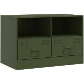 vidaXL TV-Schrank Olivgrün 67x39x44 cm Stahl