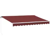 vidaXL Markise Manuell mit LED Weinrot 350x250 cm