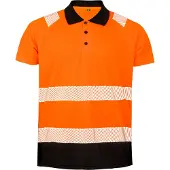 Result Genuine Recycled R501X | Recycled Safety Polo Shirt - Schnell trocknend - Farbe: Fluorescent Orange/Black - Größe: XXL/3XL