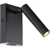 QAZQA Moderne Wandleuchte schwarz mit verstellbarem USB - Croft