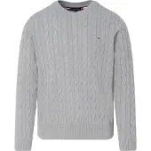 Tommy Hilfiger Classic Cotton Cable Medium Grey Heather Größe: L | Pullover Outlet | Herren | Grau