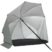 VirtuFit Strandparasol mit Windschirm 160x160x180 cm Grau