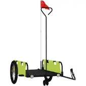vidaXL Fahrradanhänger Grün und Schwarz Oxford-Gewebe & Eisen