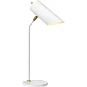 Elstead Lighting Schreibtischlampe Industrial Nordic Quinto Stahl Weiß Messing 1 Licht E27