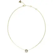 GUESS Stylish Gold Plated Unique Solitaire Necklace JUBN03398JWYGT/U