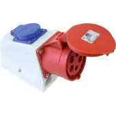Schneider Elso COMBO CEE Wandsteckdose, 32A, 5p, 6h, Schutzkontaktsteckdose, IP44, 1 Stk.