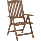 Beliani Balkonset Dunkelbraun Akazienholz 3-Teilig Klappbar Verstellbar Abnehbare Tischplatte Modern Rustikal Terrasse Garten Ausstattung Holzmöbel