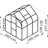 Pergart Vitavia, Gewächshaus "Orion 3800", schwarz, 3,8 m², 3 mm ESG