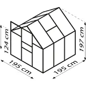 Pergart Vitavia Gewächshaus "Venus 3800" schwarz 3,8 m² 4 mm HKP