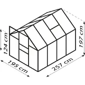 Pergart Vitavia, Aktionsangebot (inkl. 60 Euro Zubehör): Gewächshaus "Venus 5000", schwarz, 5,0 m², 6 mm HKP