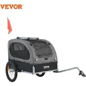 Famanu Hunde-Fahrradanhänger - 2in1 Faltbar mit Sicherheitsmerkmalen - Grau