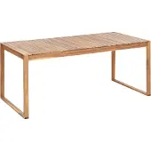 Beliani Gartenmöbel Set Hellbraun es Akazienholz 6-Sitzer Sechs Stühle mit einem Gartentisch Terrasse / Outdoormöbel Rustikal Landhaus Stil