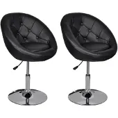 vidaXL Cocktailsessel 2 Stk. Schwarz Kunstleder