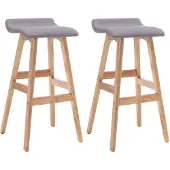 vidaXL Barhocker 2 Stk. Hellgrau Stoff