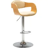 vidaXL Barhocker Creme Bugholz und Kunstleder
