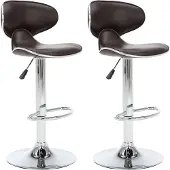 vidaXL Barhocker 2 Stk. Braun Kunstleder