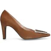 Manfield Beigefarbene Veloursleder-Pumps | Größe 40